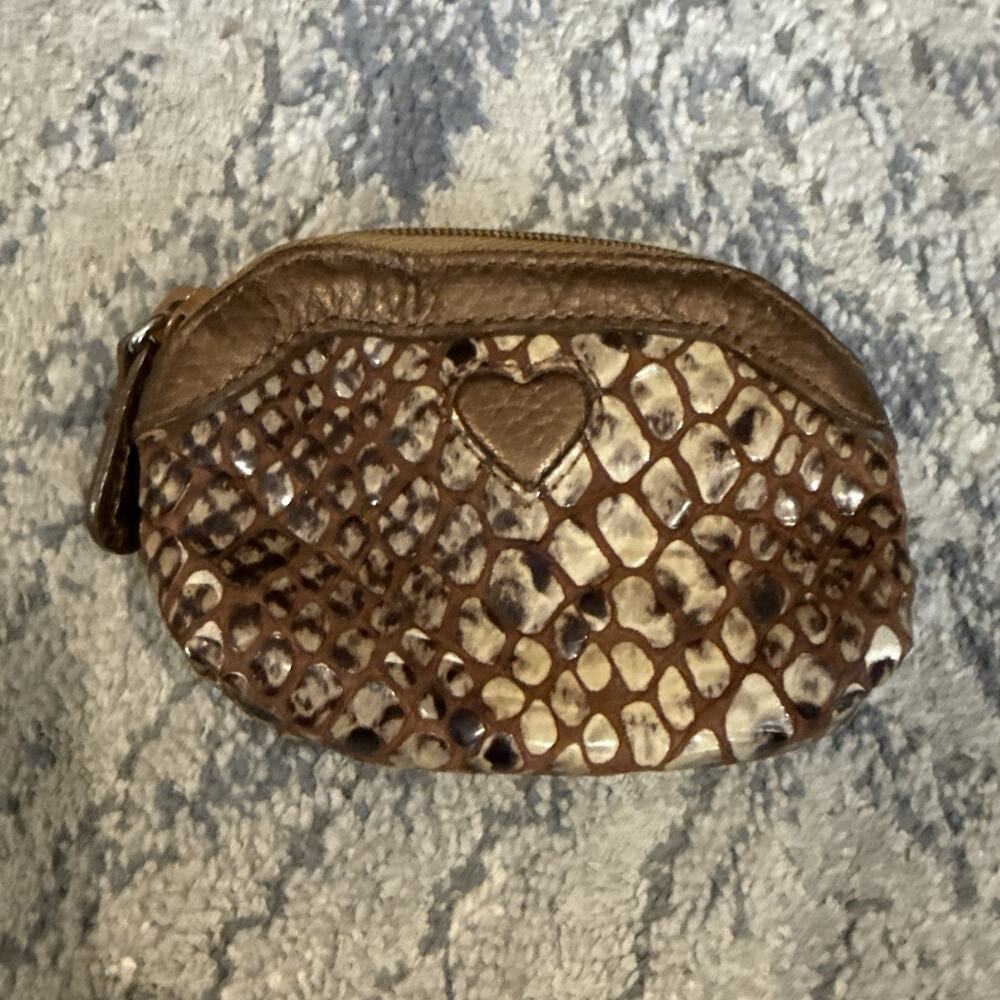 Brighton - beautiful Brown Snake pattern Patent Leather Zip Coin Purse ❤️